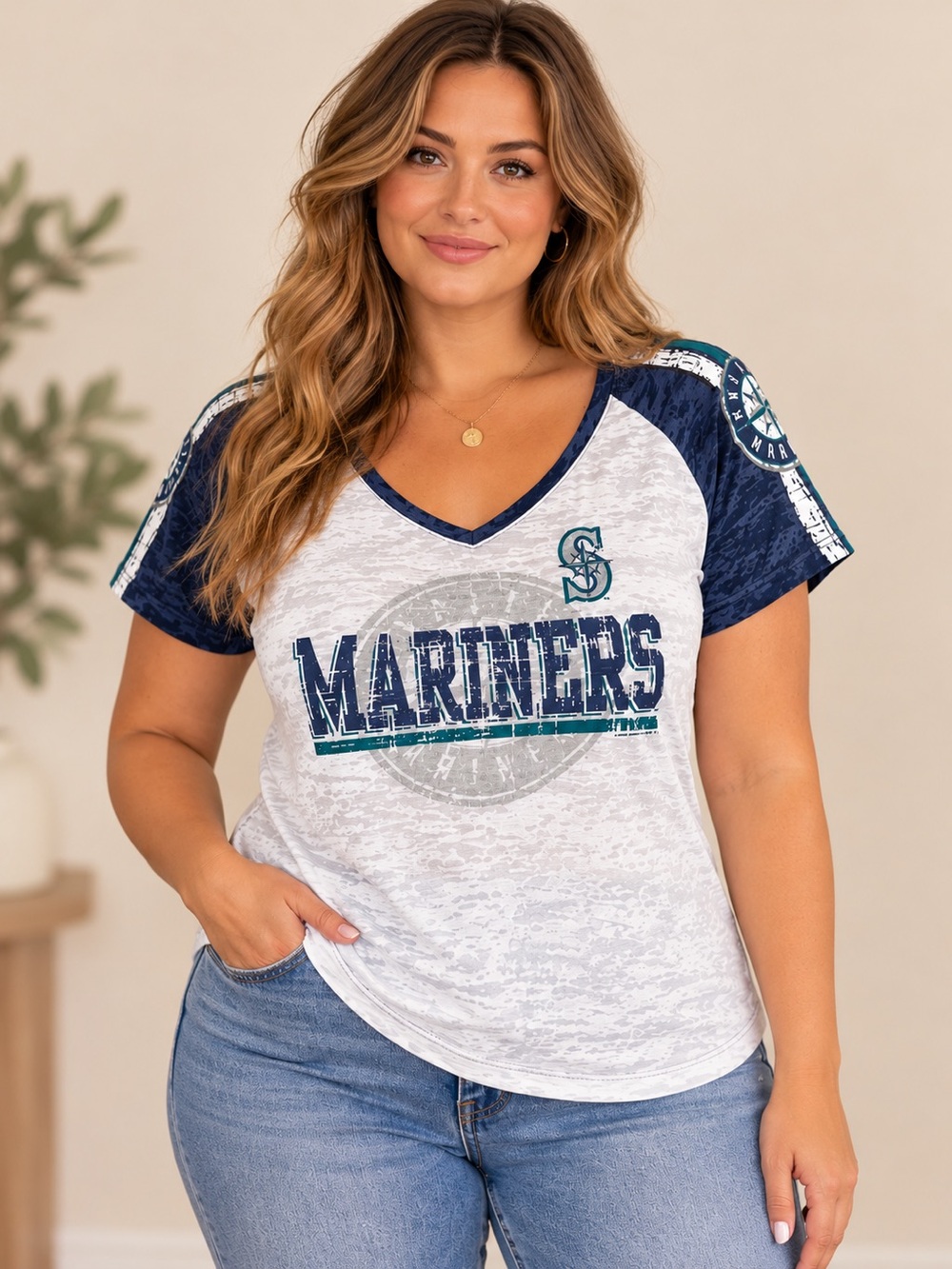Vintage Seattle Mariners Genuine Merchandise Women’s XL Raglan MLB T-Shirt
